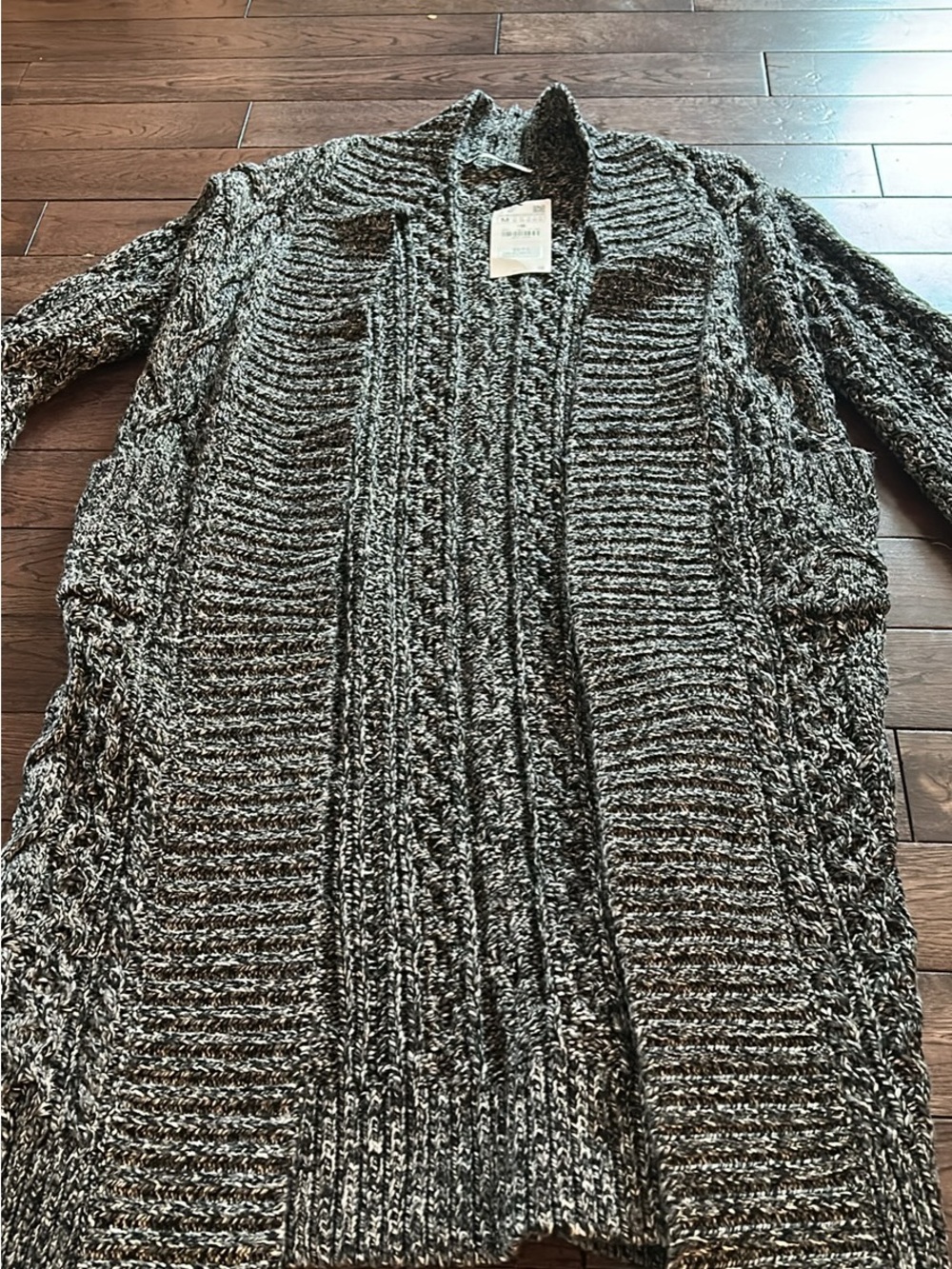 Zara cable knit long cardigan medium NWT